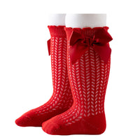 Load image into Gallery viewer, Baby Girls Solid Color Bow Accessories Socks Wholesale 22030245
