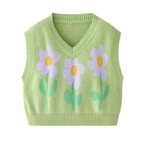 Load image into Gallery viewer, Baby Kid Girls Flower Crochet Vests Waistcoats Knitwear Wholesale 220817199
