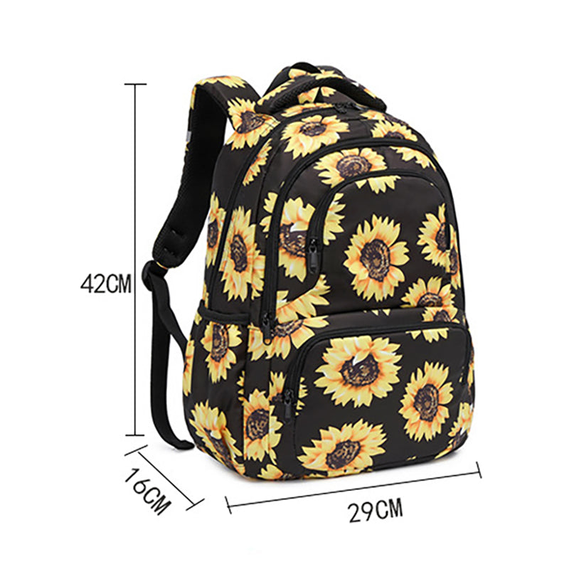 Kid Sunflower Print Backpack Black