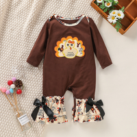 Load image into Gallery viewer, Baby Girl Thanksgiving Turkey Flared Jumpsuit Wholesale 11637201
