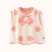 Load image into Gallery viewer, Baby Kid Girls Flower Bow Crochet Vests Waistcoats Wholesale 230103299
