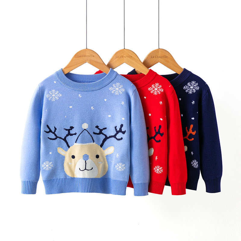 Kid Unisex Animals Cartoon Crochet Christmas Sweaters Wholesale 22113020