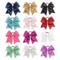 Load image into Gallery viewer, 12 Pack Random Color Sequins Bow Hair Ties For Girls Wholesale 28702541
