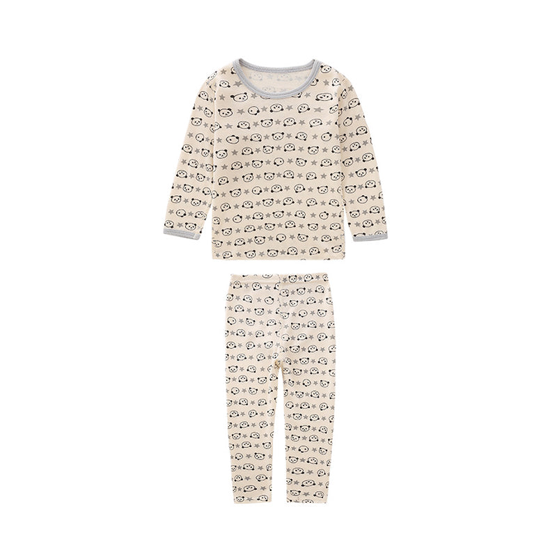 2 Pieces Set Baby Kid Unisex Animals Star Print Tops and Fruit Dinosaur Pants Sleepwears Wholesale 145310471
