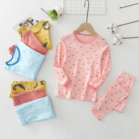 Load image into Gallery viewer, 2 Pieces Set Baby Kid Unisex Animals Star Print Tops and Fruit Dinosaur Pants Sleepwears Wholesale 145310471
