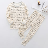 Load image into Gallery viewer, 2 Pieces Set Baby Kid Unisex Animals Star Print Tops and Fruit Dinosaur Pants Sleepwears Wholesale 145310471
