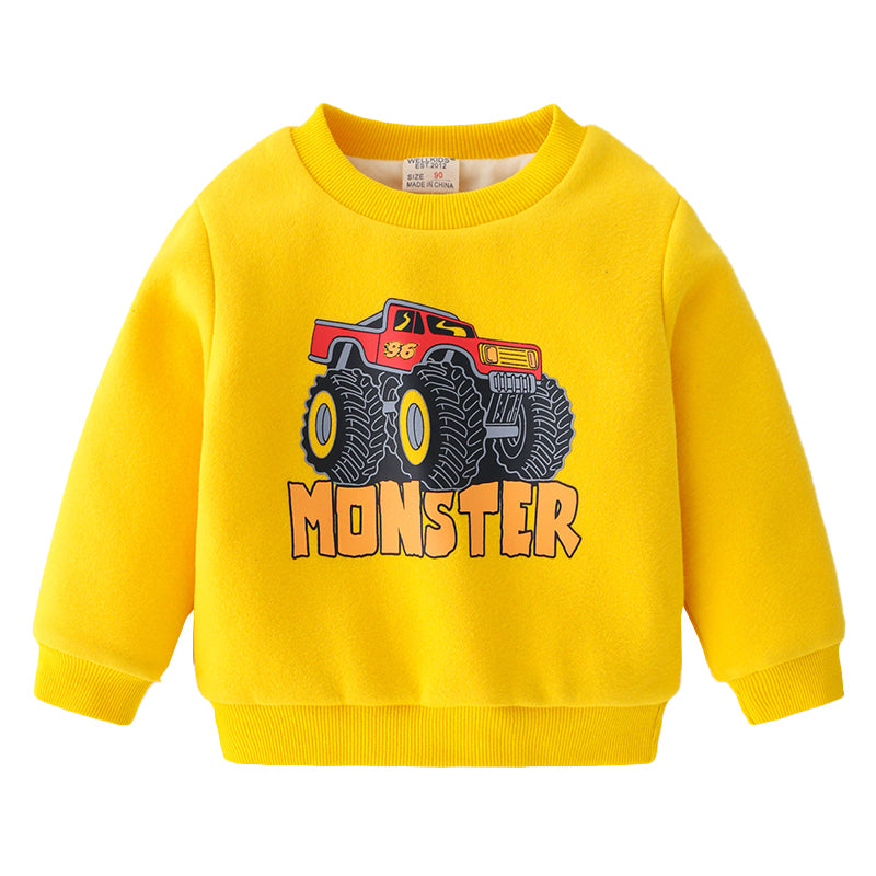 Kid Boys Letters Car Cartoon Print Hoodies Swearshirts Wholesale 14658368