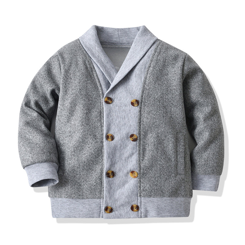 Baby Kid Boys Solid Color Muslin&Ribbed Jackets Outwears Wholesale 14759291