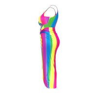 Load image into Gallery viewer, 2 Pieces Set Women Beach Rainbow Print Swimwears Wholesale 15679422
