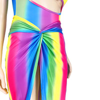 Load image into Gallery viewer, 2 Pieces Set Women Beach Rainbow Print Swimwears Wholesale 15679422

