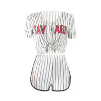 Load image into Gallery viewer, 2 Pieces Set Women Sports Letters Print Striped Wholesale 15999433
