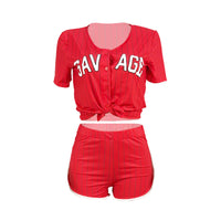 Load image into Gallery viewer, 2 Pieces Set Women Sports Letters Print Striped Wholesale 15999433
