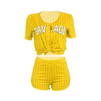 Load image into Gallery viewer, 2 Pieces Set Women Sports Letters Print Striped Wholesale 15999433
