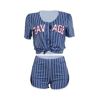 Load image into Gallery viewer, 2 Pieces Set Women Sports Letters Print Striped Wholesale 15999433
