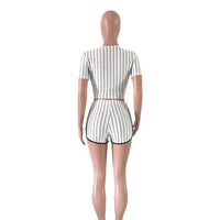 Load image into Gallery viewer, 2 Pieces Set Women Sports Letters Print Striped Wholesale 15999433
