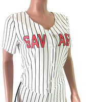 Load image into Gallery viewer, 2 Pieces Set Women Sports Letters Print Striped Wholesale 15999433
