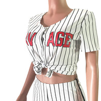 Load image into Gallery viewer, 2 Pieces Set Women Sports Letters Print Striped Wholesale 15999433
