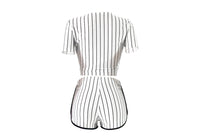 Load image into Gallery viewer, 2 Pieces Set Women Sports Letters Print Striped Wholesale 15999433
