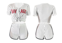 Load image into Gallery viewer, 2 Pieces Set Women Sports Letters Print Striped Wholesale 15999433
