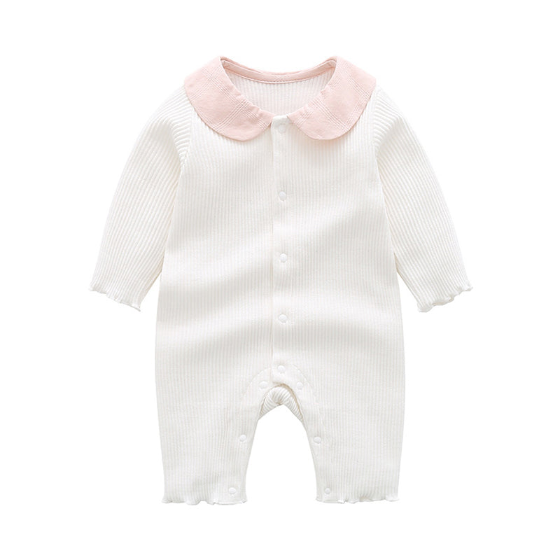 Baby Unisex Solid Color Muslin&Ribbed Jumpsuits Wholesale 163510787