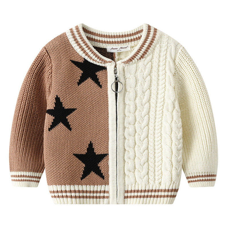 Baby Kid Unisex Striped Star Crochet Jackets Outwears Vests Waistcoats Wholesale 16419569