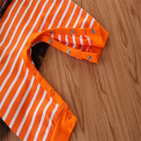Load image into Gallery viewer, Baby Girls Striped Cartoon Bow Halloween Jumpsuits Headwear Wholesale 649110539
