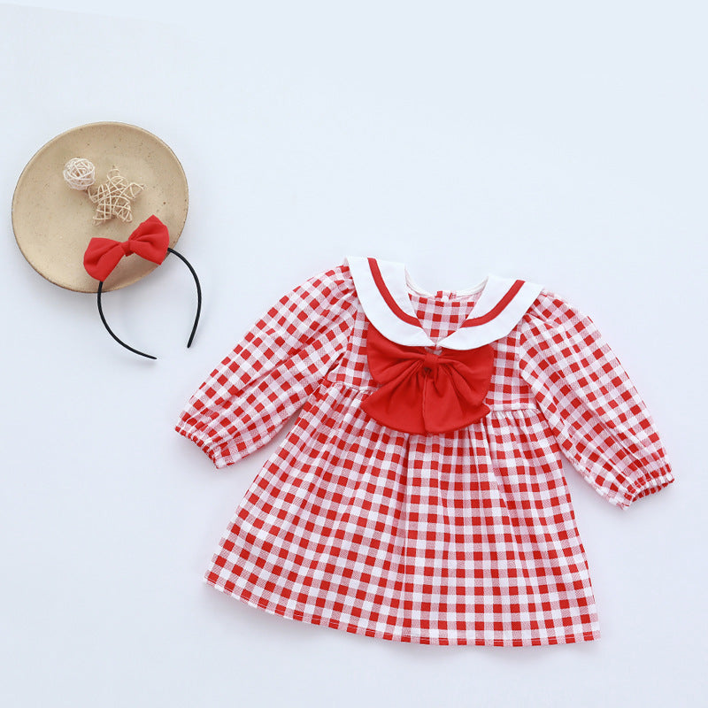 Baby Kid Girls Checked Dresses Wholesale 175812062