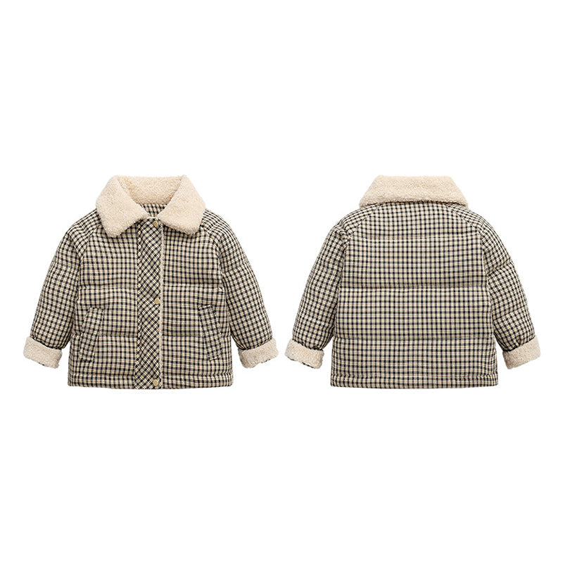 Baby Kid Unisex Checked Jackets Outwears Wholesale 189410316