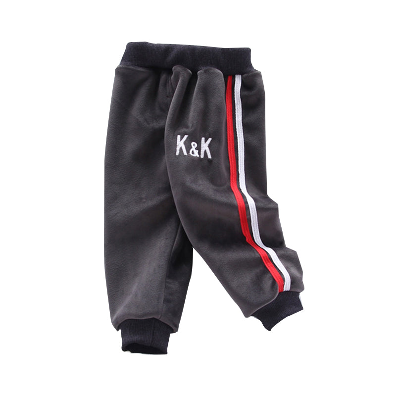 Baby Kid Unisex Striped Letters Embroidered Pants Wholesale 09798410