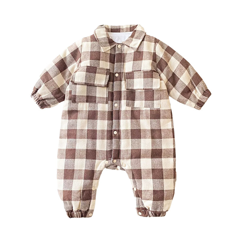 Baby Kid Boys Checked Jumpsuits Wholesale 196210463