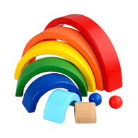 Load image into Gallery viewer, 1 Pack Wooden Arched Rainbow Blocks Wholesale 91603310
