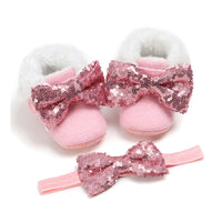 Load image into Gallery viewer, 2 Pieces Baby Girls Bow Shoes And Accessories Headwear Wholesale 88687553
