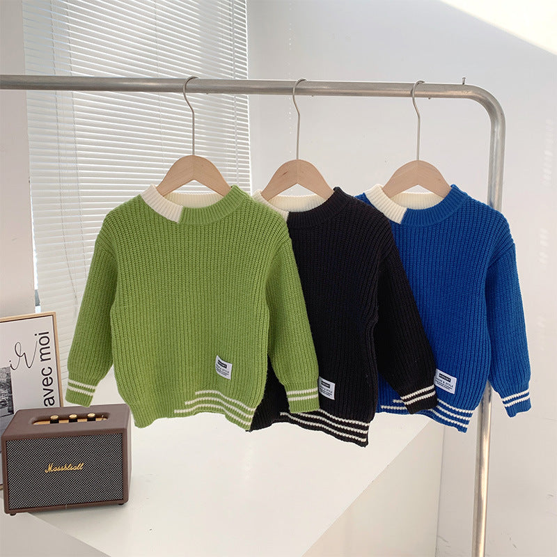 Baby Kid Unisex Color-blocking Crochet Sweaters Wholesale 230210205