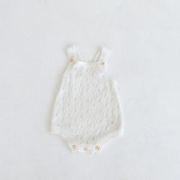 Load image into Gallery viewer, Baby Girls Solid Color Crochet Rompers Wholesale 211116280
