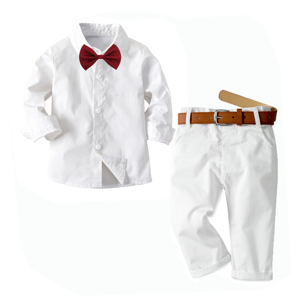 2 Pieces Set Baby Kid Boys Bow Shirts And Solid Color Pants Wholesale 221214194