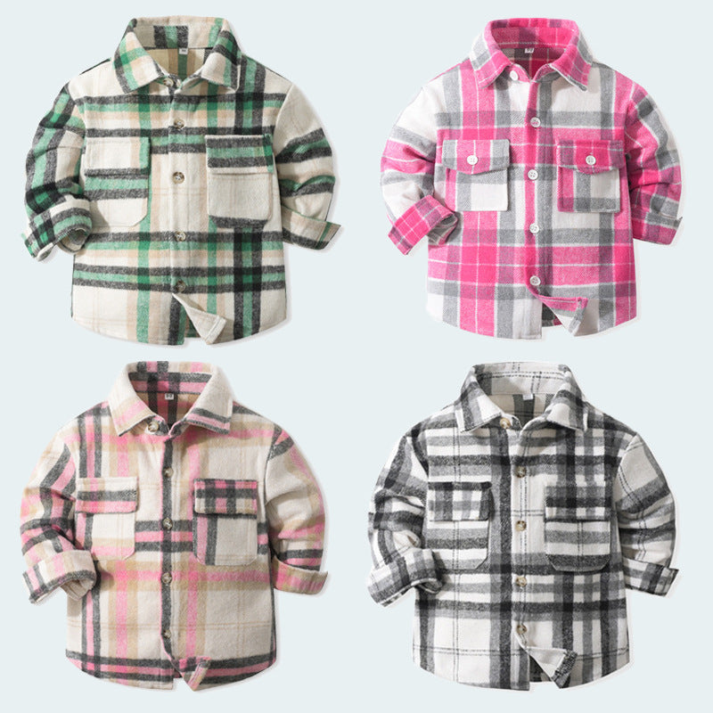 Baby Kid Unisex Color-blocking Checked Shirts Wholesale 221216638