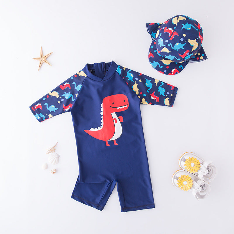 Baby Kid Boys Dinosaur Print Beach Jumpsuits Swimwears Wholesale 22061684