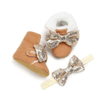 Load image into Gallery viewer, 2 Pieces Baby Girls Bow Shoes And Accessories Headwear Wholesale 88687553
