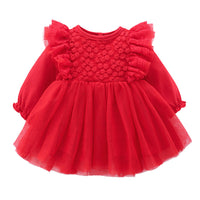 Load image into Gallery viewer, 2 Pieces Set Baby Girls Party Solid Color Lace Princess Dresses And Hats Wholesale 47287532
