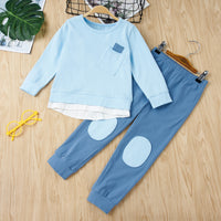 Load image into Gallery viewer, 2 Pieces Set Baby Kid Girls Color-blocking Hoodies Sweatshirts And Pants Wholesale 230308637
