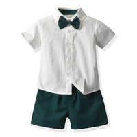 Load image into Gallery viewer, 2 Pieces Set Baby Kid Boys Birthday Party Bow Shirts And Solid Color Rompers Wholesale 230326451
