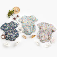 Load image into Gallery viewer, Baby Kid Girls Flower Print Rompers Wholesale 22032278
