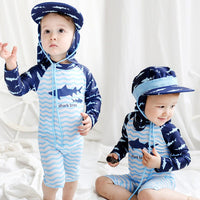 Load image into Gallery viewer, Baby Kid Boys Letters Color-blocking Cartoon Print Beach Jumpsuits Swimwears Wholesale 22042919
