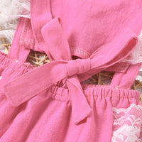 Load image into Gallery viewer, 2-Piece Summer Baby Girl Lace Decor Flutter Sleeve Backless Bodysuit Wholesale 28514740
