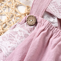 Load image into Gallery viewer, 2-Piece Summer Baby Girl Lace Decor Flutter Sleeve Backless Bodysuit Wholesale 28514740
