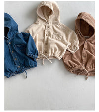 Load image into Gallery viewer, Baby Kid Unisex Solid Color Muslin&amp;Ribbed Jackets Outwears Wholesale 20042605
