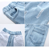 Load image into Gallery viewer, Baby Kid Unisex Solid Color Ripped Shorts Jeans Wholesale 20042607
