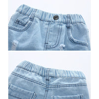Load image into Gallery viewer, Baby Kid Unisex Solid Color Ripped Shorts Jeans Wholesale 20042607
