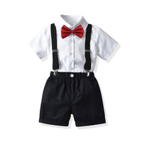 Load image into Gallery viewer, 2 Pieces Set Baby Kid Boys Birthday Party Bow Shirts And Solid Color Rompers Wholesale 21110910
