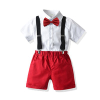 Load image into Gallery viewer, 2 Pieces Set Baby Kid Boys Birthday Party Bow Shirts And Solid Color Rompers Wholesale 21110910
